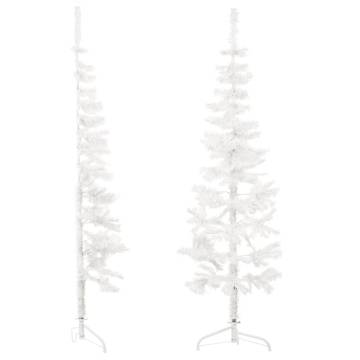 Slim 150 cm White Artificial Half Christmas Tree | Hipo Market