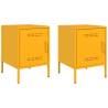 Mustard Yellow Bedside Cabinets - 2 pcs Industrial Style