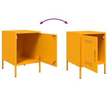 Mustard Yellow Bedside Cabinets - 2 pcs Industrial Style