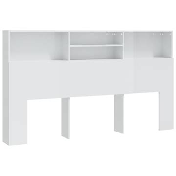 High Gloss White Headboard Cabinet - Stylish & Functional