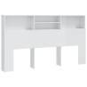 High Gloss White Headboard Cabinet - Stylish & Functional