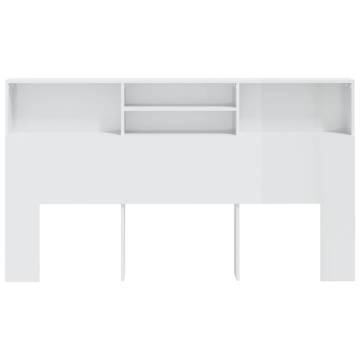 High Gloss White Headboard Cabinet - Stylish & Functional