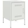 Stylish White Steel Bedside Cabinet - 36x39x50.5 cm