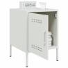 Stylish White Steel Bedside Cabinet - 36x39x50.5 cm