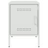 Stylish White Steel Bedside Cabinet - 36x39x50.5 cm