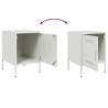 Stylish White Steel Bedside Cabinet - 36x39x50.5 cm