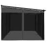 Durable Anthracite Gazebo with Mesh Walls - 6x3 m