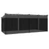 Durable Anthracite Gazebo with Mesh Walls - 6x3 m