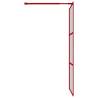 Modern Walk-in Shower Wall with ESG Glass - Red 115x195cm