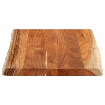 Rectangular Solid Wood Acacia Table Top - Live Edge 90x60 cm