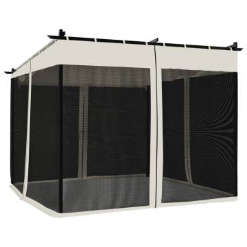 Cream Gazebo with Mesh Walls 3x3m - Durable & Stylish Outdoor Shade