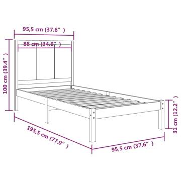 Solid Wood Pine Bed Frame 90x190 cm - Stylish & Sturdy