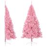  Artificial Half Christmas Tree with Stand Pink 240 cm PVC Colour pink Size 240 x 125 cm Quantity in Package 1 Number of Branch Tips 