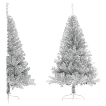 Artificial Half Christmas Tree Silver 120 cm - Hipo Market