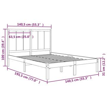 Stylish White Solid Pine Bed Frame 135x190 cm Double - HipoMarket