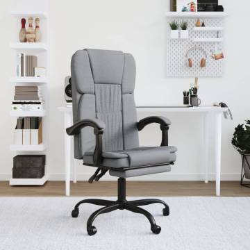 Trendy Light Grey Reclining Office Chair - Comfort & Style