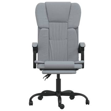 Trendy Light Grey Reclining Office Chair - Comfort & Style