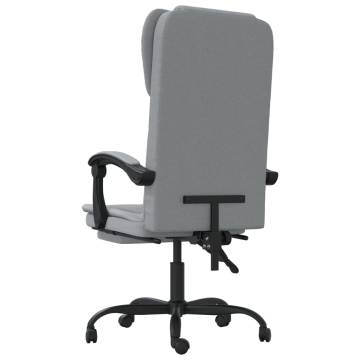 Trendy Light Grey Reclining Office Chair - Comfort & Style