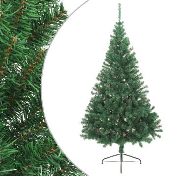 240 cm Artificial Half Christmas Tree with Stand - Green PVC