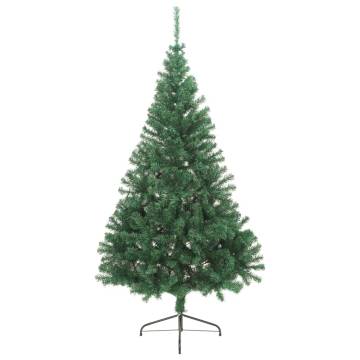 240 cm Artificial Half Christmas Tree with Stand - Green PVC