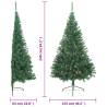 240 cm Artificial Half Christmas Tree with Stand - Green PVC