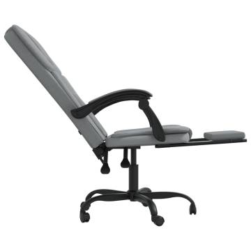 Trendy Light Grey Reclining Office Chair - Comfort & Style