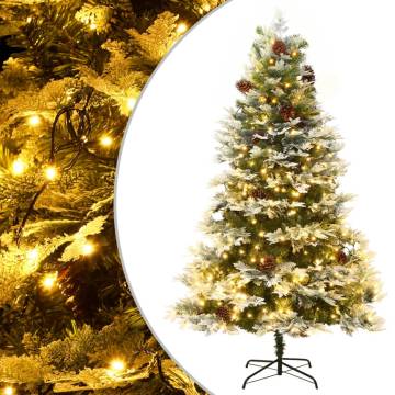 Pre-lit Christmas Tree with Pine Cones - 195 cm | Hipo Market