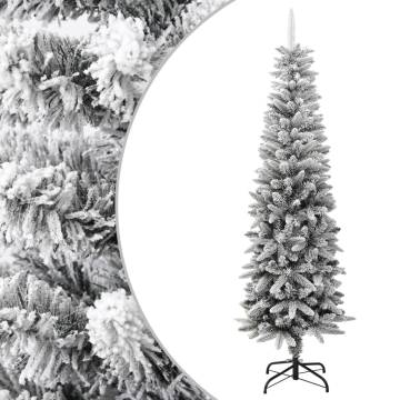 180 cm Slim Flocked Snow Artificial Christmas Tree | HipoMarket