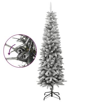 180 cm Slim Flocked Snow Artificial Christmas Tree | HipoMarket