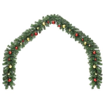 Christmas Garland Decorated with Baubles - 10m | Hipo Market