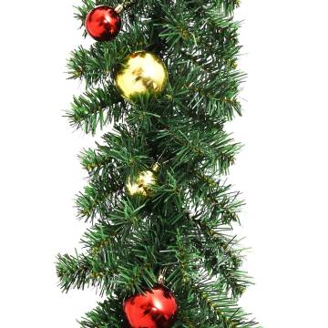 Christmas Garland Decorated with Baubles - 10m | Hipo Market