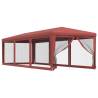 Red Party Tent with 8 Mesh Sidewalls - 3x9 m HDPE