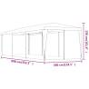Red Party Tent with 8 Mesh Sidewalls - 3x9 m HDPE