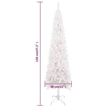 Slim White Christmas Tree 120 cm - Perfect Holiday Centerpiece