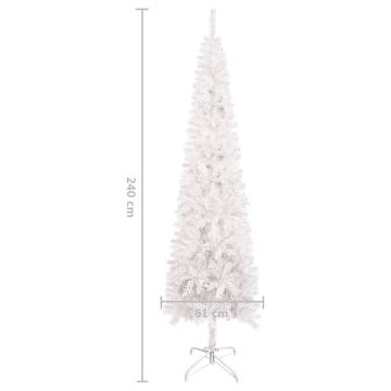 Slim White Christmas Tree 240 cm - Holiday Centerpiece