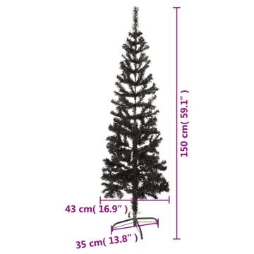 Slim Christmas Tree Black 150 cm - Perfect Holiday Centerpiece