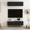 TV Cabinets 4 pcs Black 60x30x30 cm Engineered Wood Colour black Quantity in Package 4 Width 60 cm 