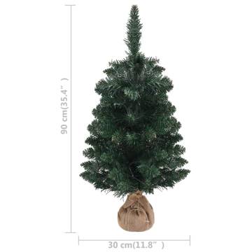 Artificial Pre-lit Christmas Tree 90 cm - Festive Green Decor