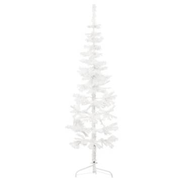 Slim 180 cm White Artificial Half Christmas Tree with Stand