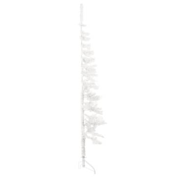 Slim 180 cm White Artificial Half Christmas Tree with Stand