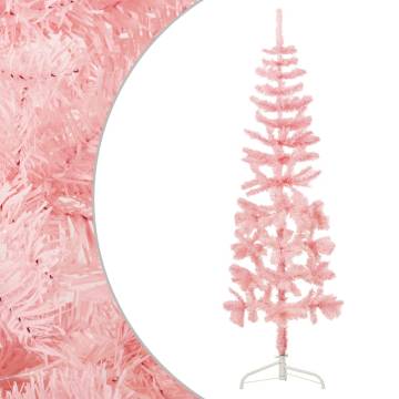 Slim Artificial Half Christmas Tree - Pink 150 cm | Hipomarket