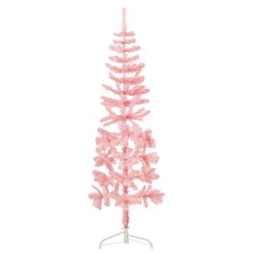 Slim Artificial Half Christmas Tree - Pink 150 cm | Hipomarket