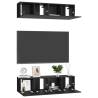 Stylish Black TV Cabinets Set - 4 pcs, 60x30x30 cm | HipoMarket