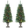 Artificial Christmas Trees 2 pcs with 100 LEDs - 120 cm Green