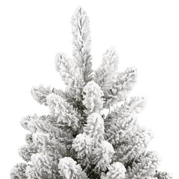 Lifelike 180 cm Hinged Christmas Tree with Flocked Snow