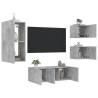 5 Piece TV Wall Units with LED Concrete Grey Engineered Wood Colour concrete grey Quantity in Package 1 