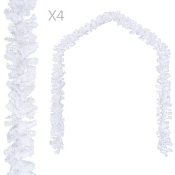 White Christmas Garlands 4 pcs - 270 cm PVC Decor