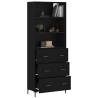 Highboard Black - Stylish Storage 69.5x34x180 cm | HipoMarket