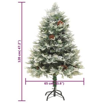 Pre-lit Christmas Tree with Pine Cones - 120 cm Green