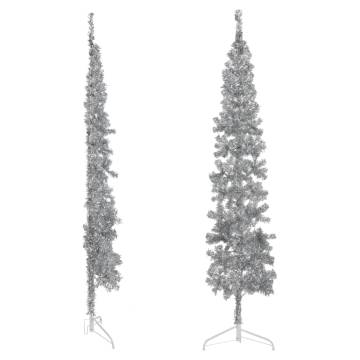 Slim Artificial Half Christmas Tree 240 cm - Silver